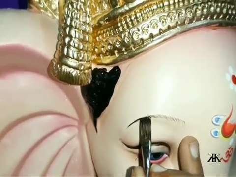 Ganpati eyes making | ganpati murti painting | how to make ganpati eyes |ganesh murti status
