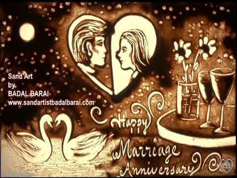 Happy wedding  | marriage anniversary sand friend status