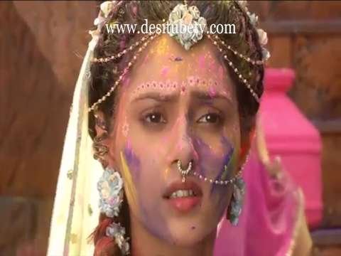 Radha krishna serial holi celebrations shri Krishna celebrating holi with rukman